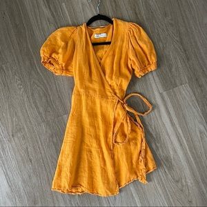 Zara Puff Sleeve Wrap Dress